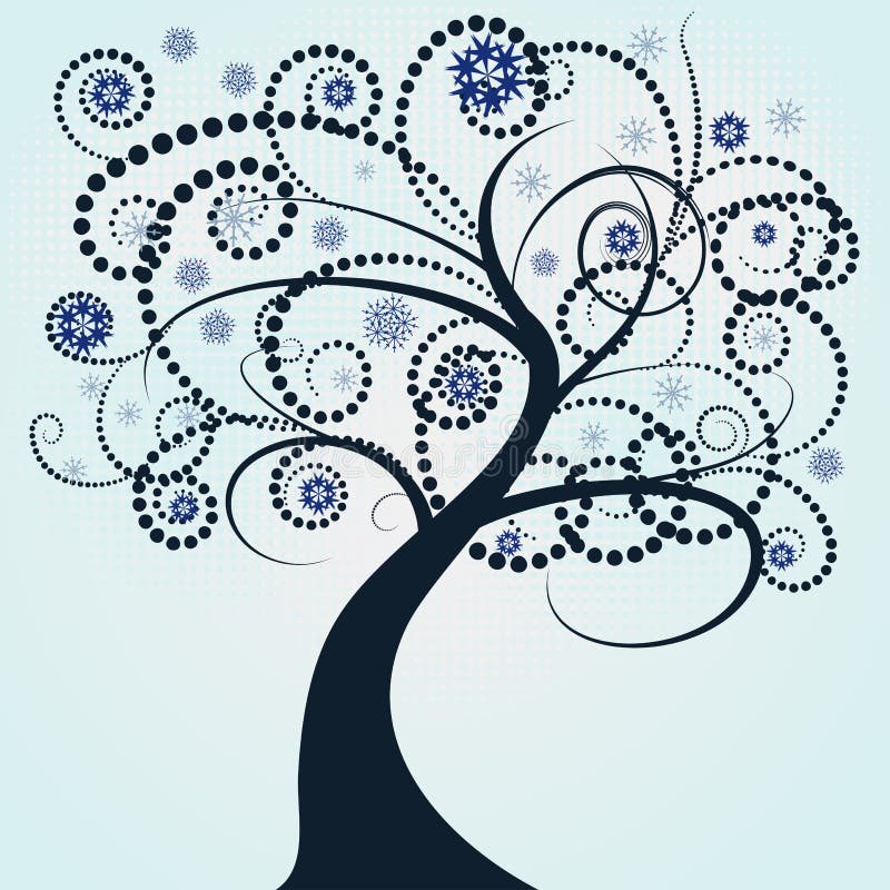 Abstract vector winter tree de