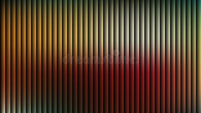 Abstract vertical stripes with gradient color transition from warm yellow to deep red and green background stock illustration