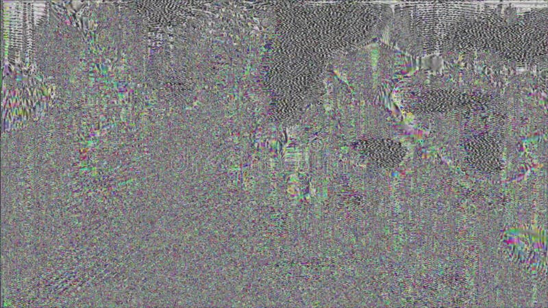 Abstract VHS static noise effect showing glitchy pixels, colorful distortions and TV interference stock video footage