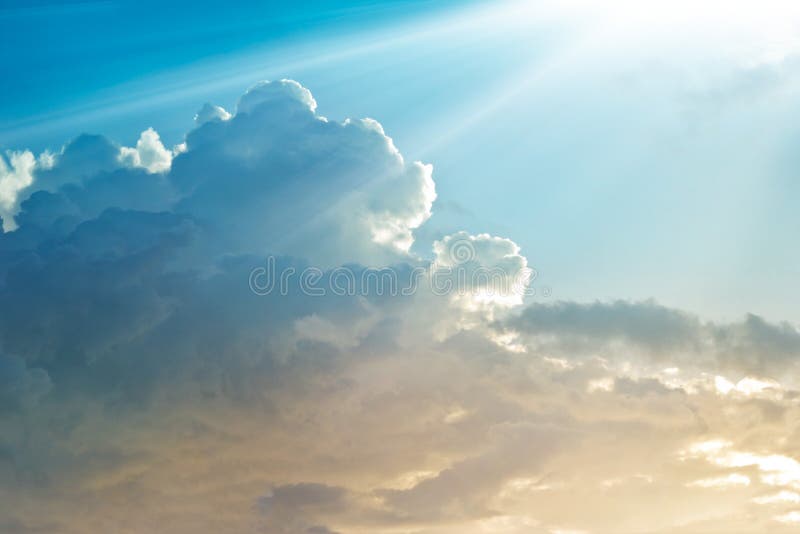 Abstract vibrant colorful cloud in the sky with sunbeam stock images