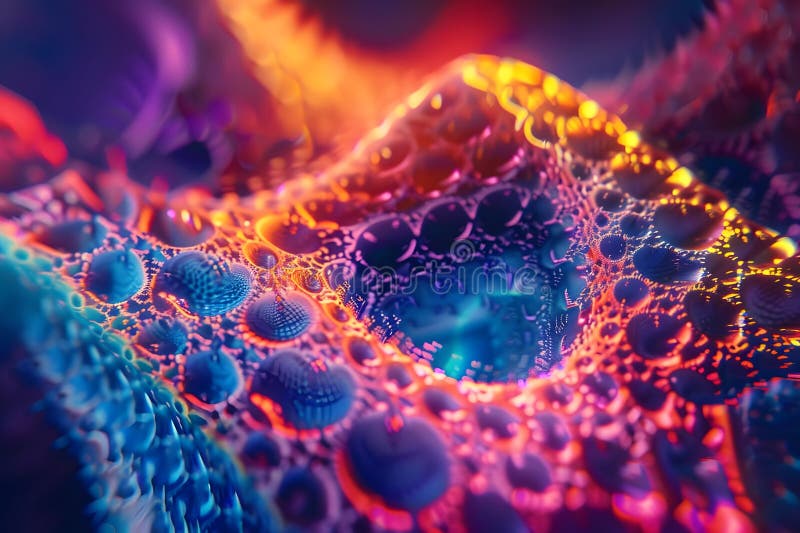 Abstract Vibrant Colors Explode in a Kaleidoscopic Fractal Pattern, Creating a Psychedelic and Surreal Visual Maste royalty free illustration