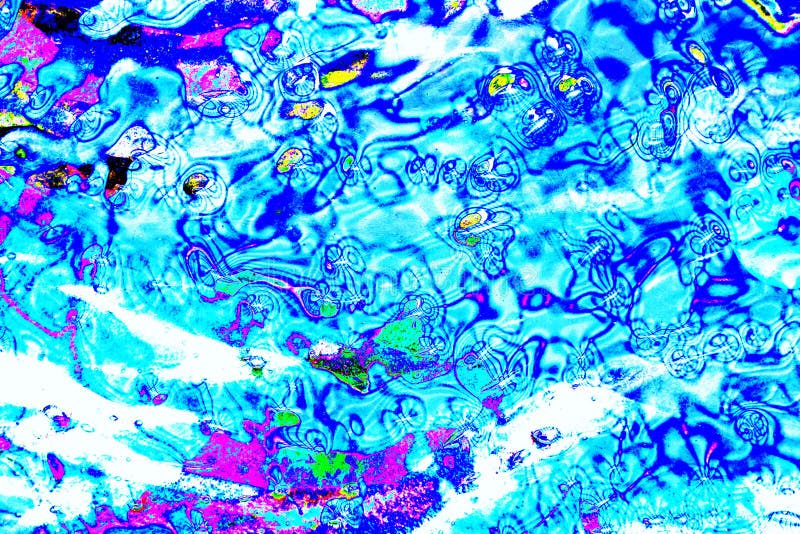 Abstract Vibrant Multicolor Wet Paint Drops and Splotch on Black