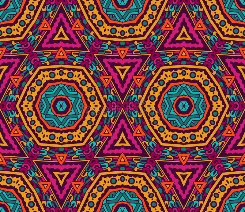 Abstract Vibrant Seamless Pattern Stock Vector - Illustration of inca ...