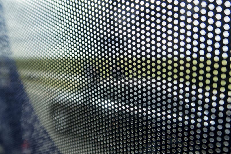 Road View through Car Window Blurry with Heavy Rain Stock Photo Image