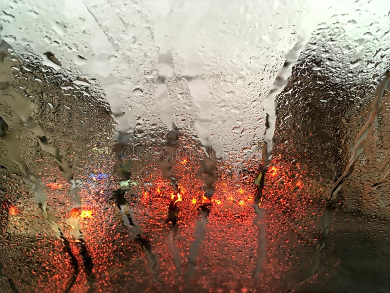 Road View through Car Window Blurry with Heavy Rain Stock Image Image of fall, blur 180303923