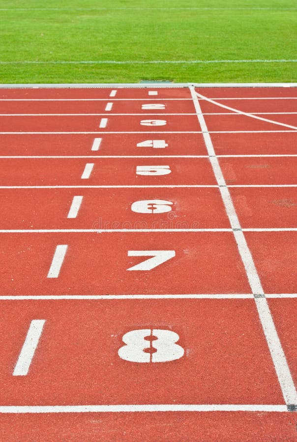 Track Lanes with Winner S Podium Stock Image - Image of lines, surface ...