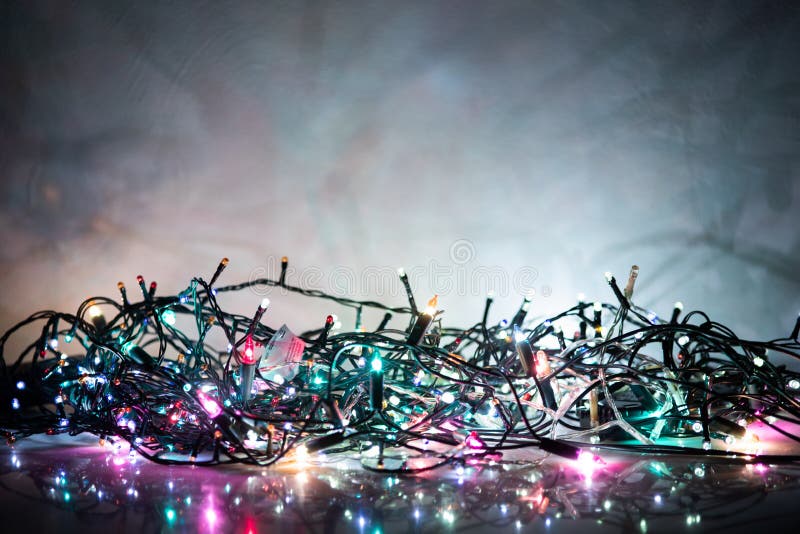 Abstract Vintage Christmas Lights Background Stock Image - Image of