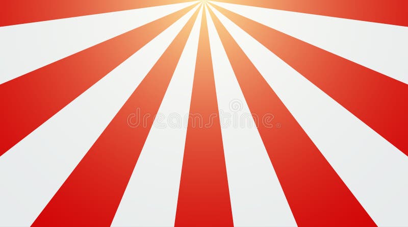 Abstract vintage sunlight of red and white background. Carnival circus tent top view style for circling animation. Star burst sun beam vector illustration