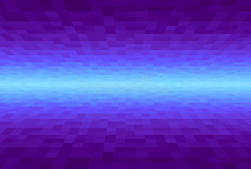 Abstract violet and cyan gradient background. Texture with pixel square blocks. Mosaic pattern. Planes in angle perspective royalty free illustration