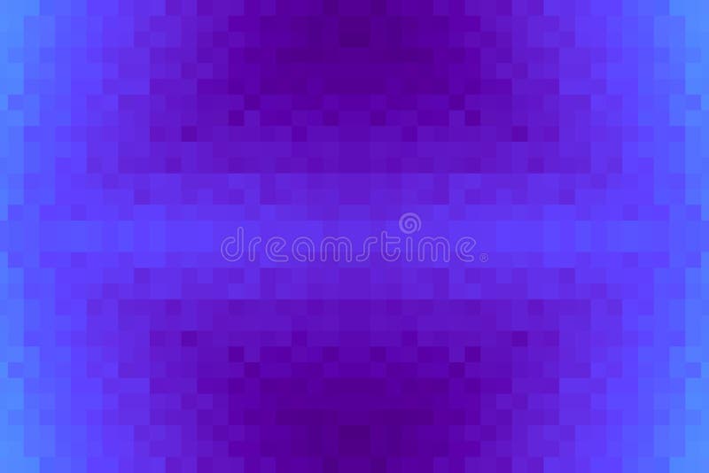 Abstract violet and cyan radiant gradient background. Texture with pixel square blocks. Mosaic pattern royalty free illustration