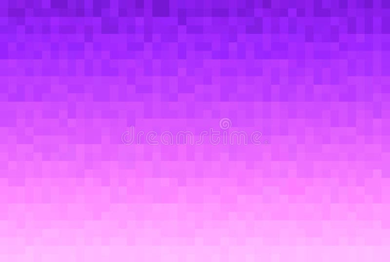 Abstract violet and pink gradient background. Texture with pixel square blocks. Mosaic pattern stock illustration