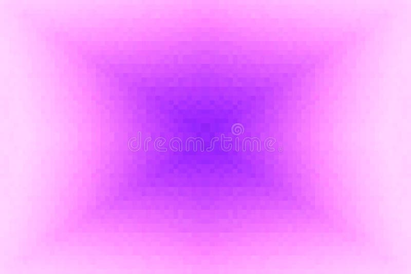Abstract violet and pink radiant gradient background. Texture with pixel square blocks. Mosaic pattern royalty free illustration