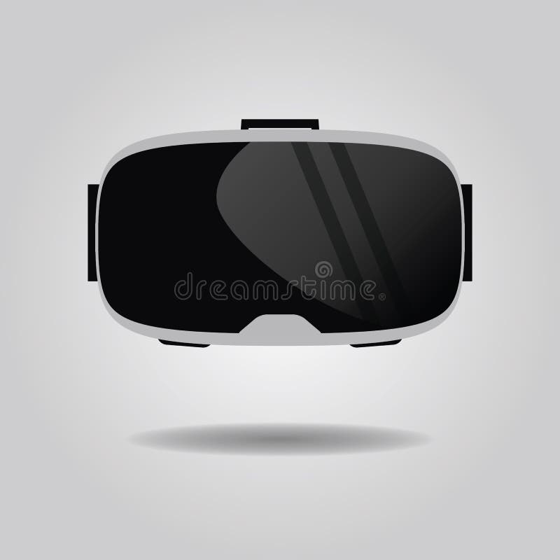 Abstract virtual reality glasses icon on gray gradient background royalty free illustration Abstract virtual reality glasses icon on gray gradient background royalty free illustration