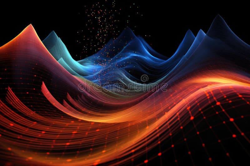 Abstract visualization of quantum radar waves royalty free stock image