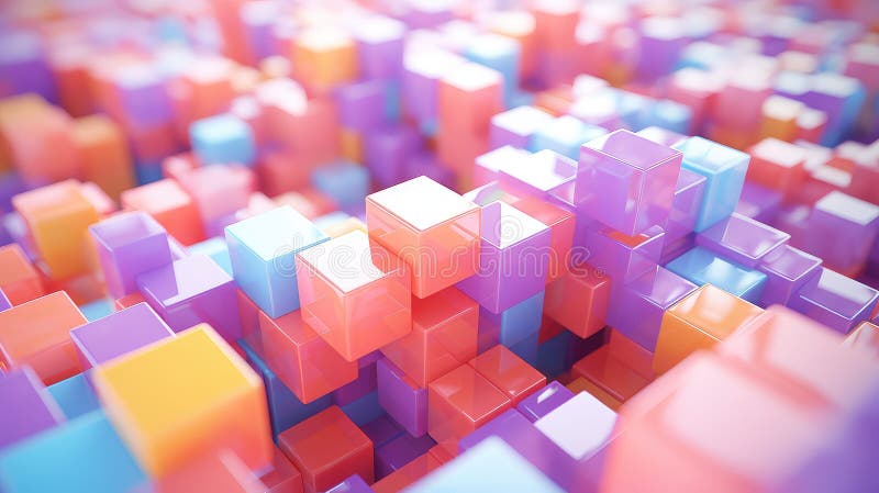 Abstract voxel artificial cubes royalty free illustration