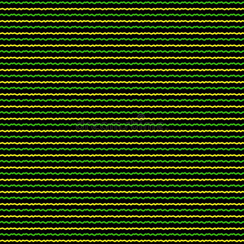 Abstract Wallpaper with Green and Yellow Horizontal Zigzag Stripes on