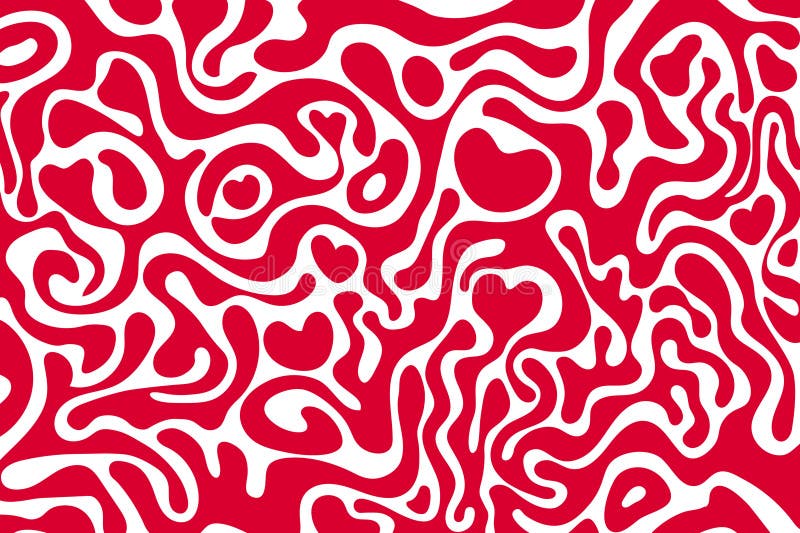Abstract Wallpaper with Red Wavy and Swirled Elements Isolated on ...