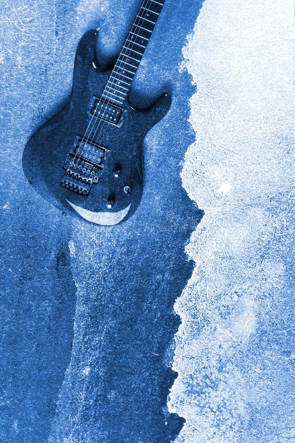 Abstract Water Color Guitar Background Stock Illustration
