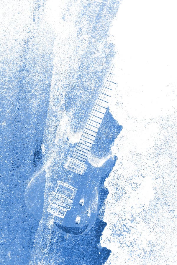 Abstract Water Color Guitar Background Stock Illustration