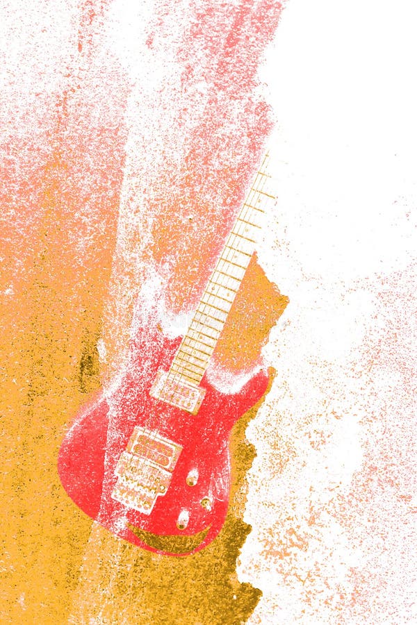 Abstract Water Color Guitar Background Stock Illustration