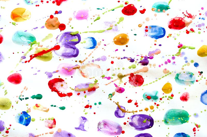 Abstract watercolor background, colorful spots with splash on a white background