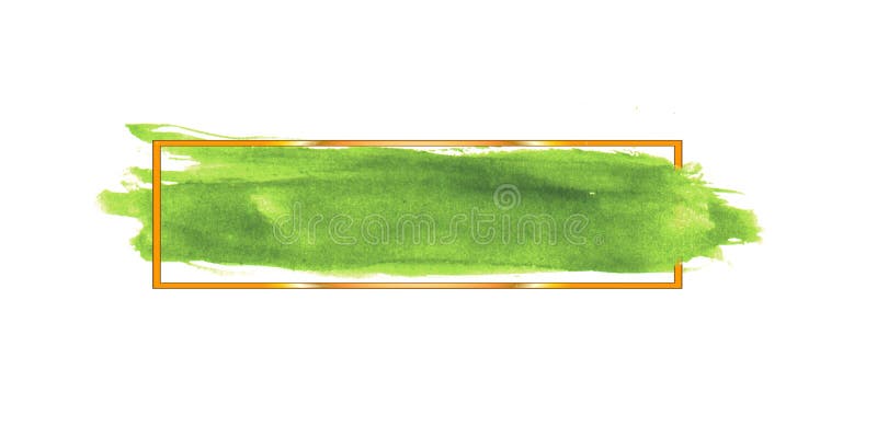 Abstract watercolor background in green color, banner with frame. royalty free illustration