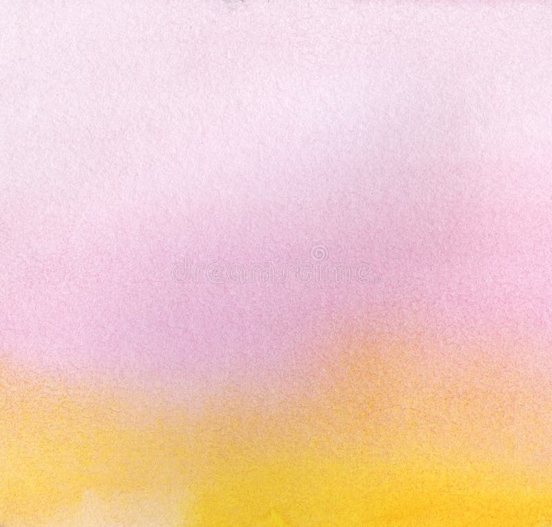Abstract watercolor background. A smooth gradient from pink-violet to yellow. Hand drawn on paper with texture vector illustration Abstract watercolor background. A smooth gradient from pink-violet to yellow. Hand drawn on paper with texture vector illustration