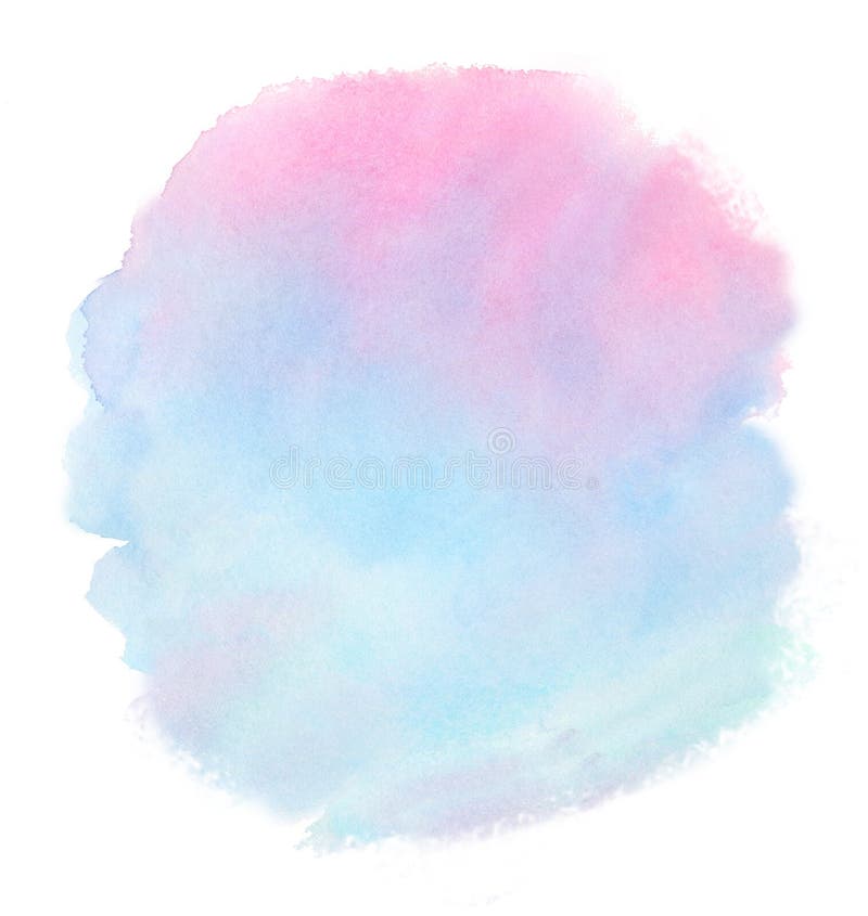 Abstract watercolor background. Pink and light blue colors mixed on watercolor paper