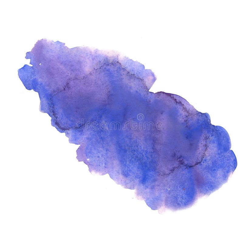 Abstract Watercolor Blue Purple Splash Watercolor Drop Isolated Blot