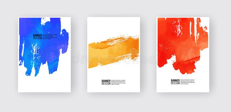 Abstract watercolor color design banner vector set vector illustration