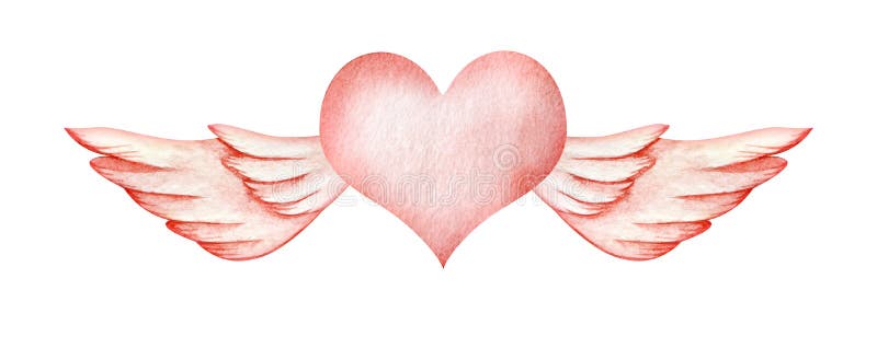 Abstract Watercolor Decorative Element. Gently Pink Flying Heart. a Heart with Angel Wings Stock Illustration - Illustration of amour, drawing: 165584230 Abstract Watercolor Decorative Element. Gently Pink Flying Heart. a Heart with Angel Wings Stock Illustration - Illustration of amour, drawing: 165584230