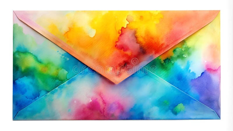 Abstract Watercolor Envelope Template: a Vibrant Palette for Your