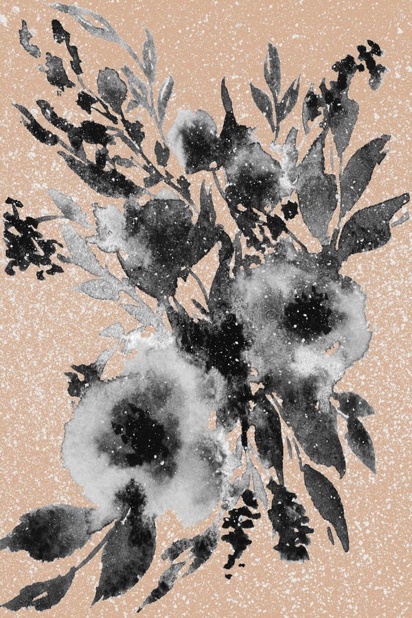 Abstract Watercolor Flowers Stock Illustration Illustration of