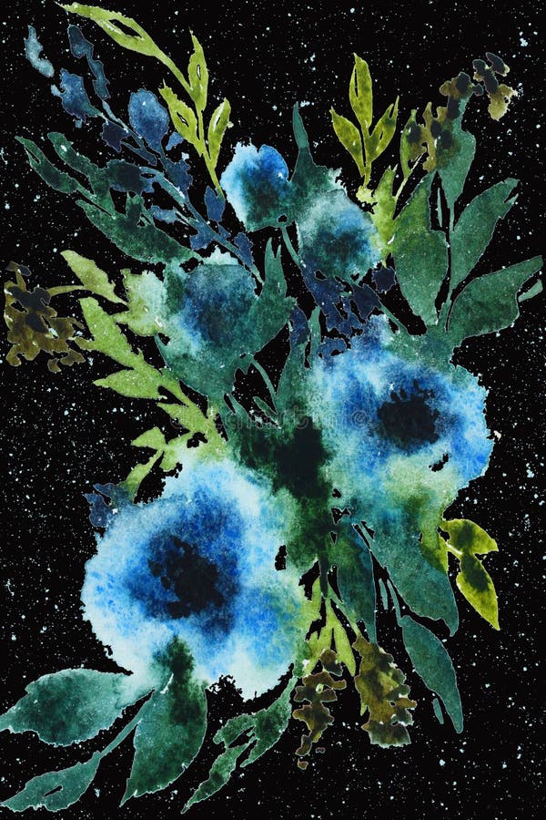 Abstract Watercolor Flowers Stock Illustration Illustration of