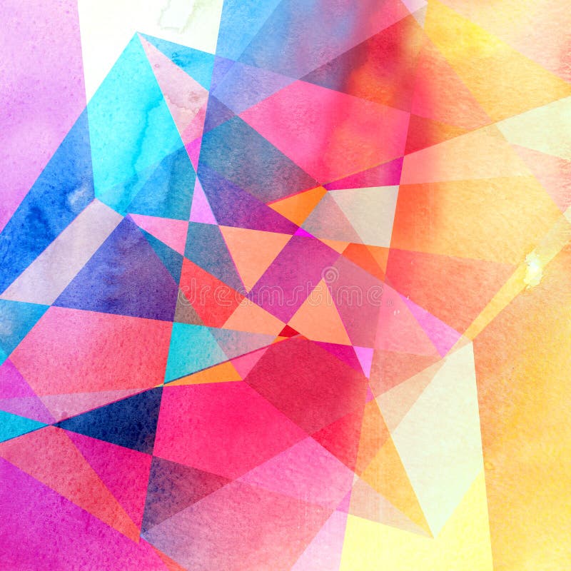 Abstract watercolor geometric background