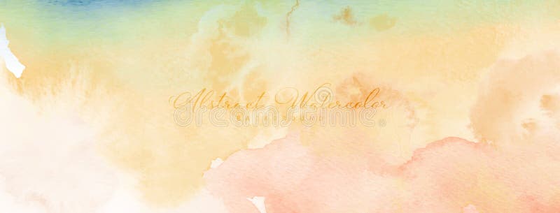 Set Of Yellow Orange Pastel Watercolor Background Stock Vector Illustration Of Banner Acrylic