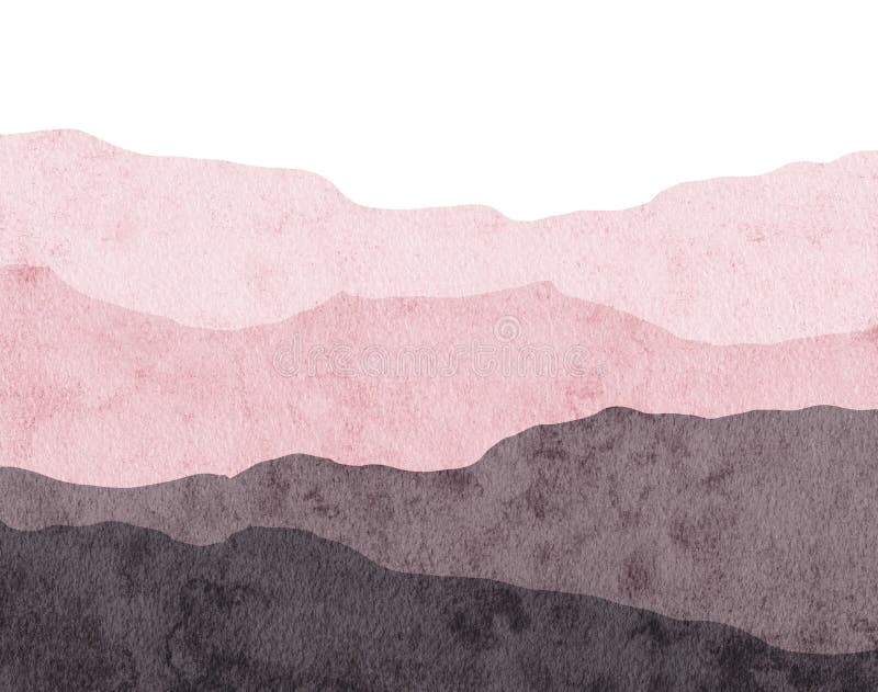 Abstract Watercolor Illustration of Mountains Landscape Stock Image