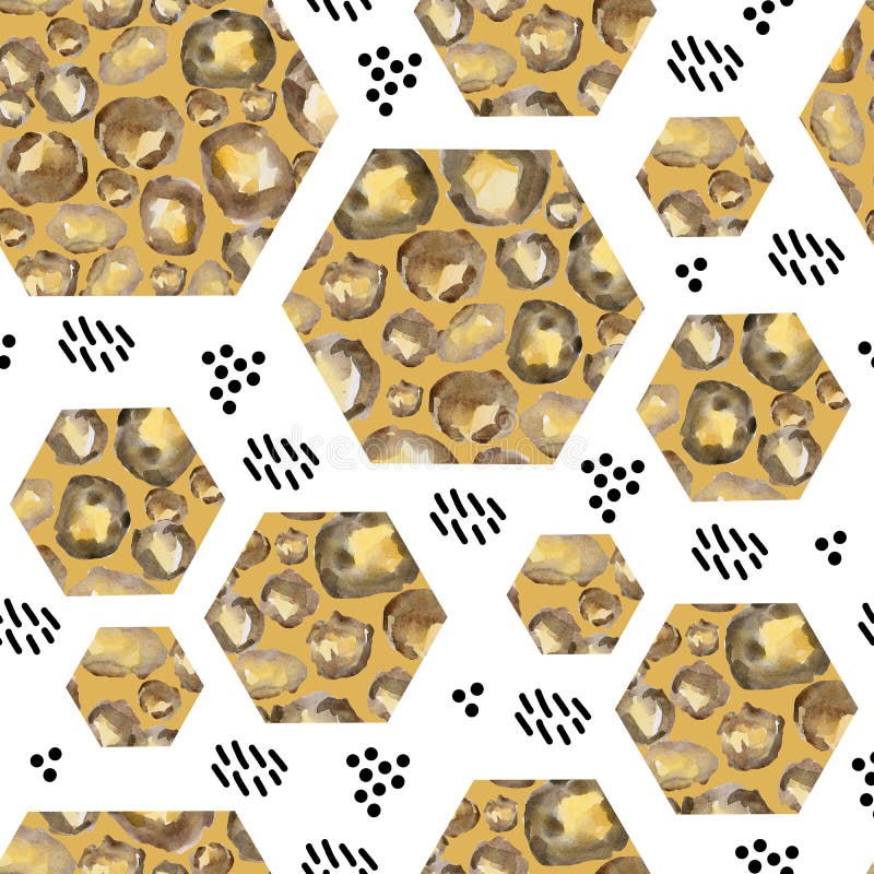 Abstract watercolor Leopard seamless pattern, background. Hand drawn animal fur skin texture for the textile fabric stock illustration Abstract watercolor Leopard seamless pattern, background. Hand drawn animal fur skin texture for the textile fabric stock illustration
