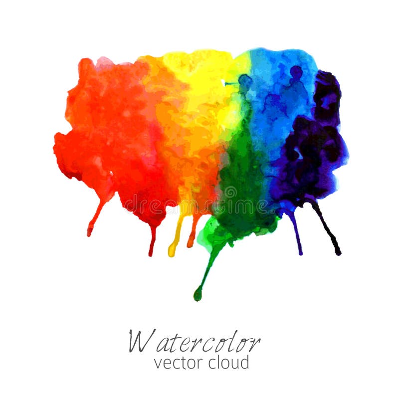 Abstract watercolor rainbow gradient stain vector illustration