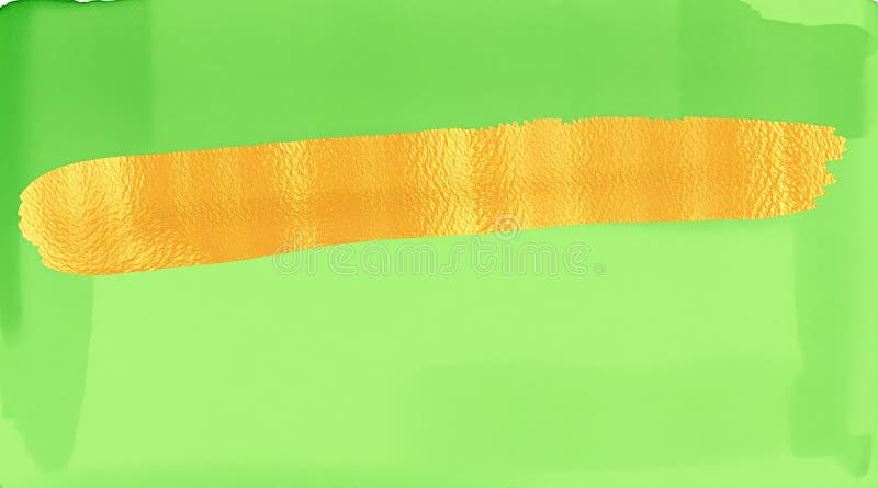 Abstract watercolor with a textured orange stripe on a bright green background royalty free stock photo
