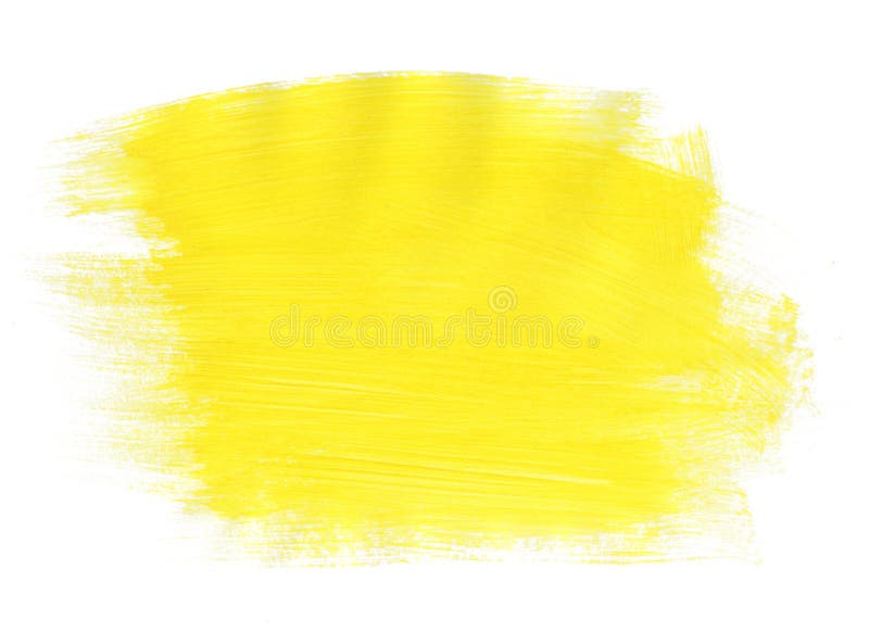 Yellow Paint Brush Texture Background Isolated Stock Image Image of