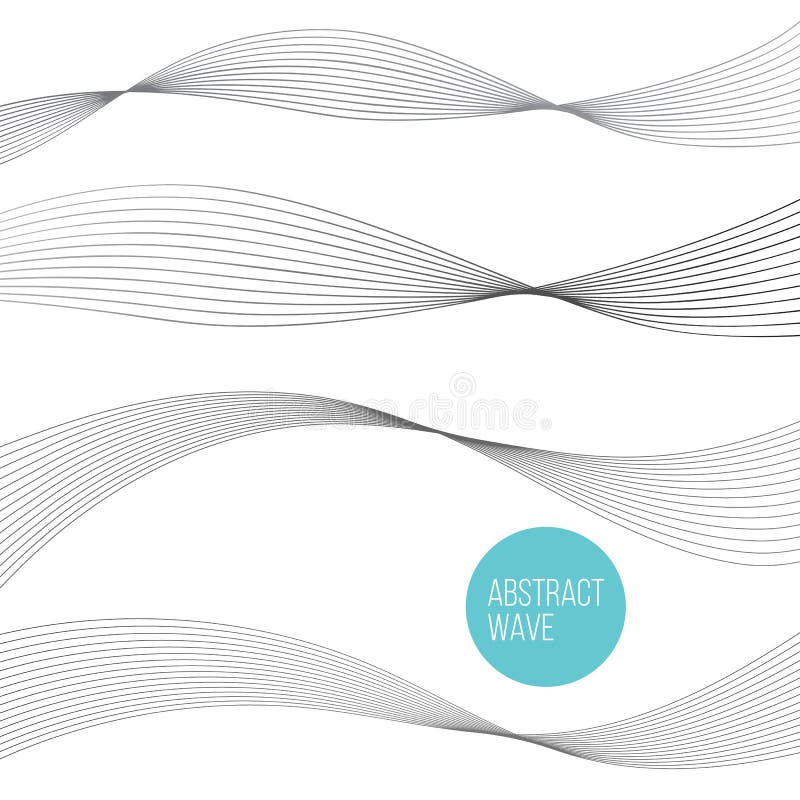 Abstract wave curve element for presentation. Digital frequency track equalizer. Line art background. Vector illustration Set stock illustration