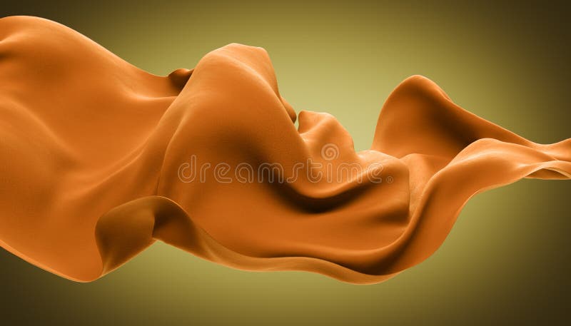 Abstract wave fabric movement dynamic orange color stock illustration