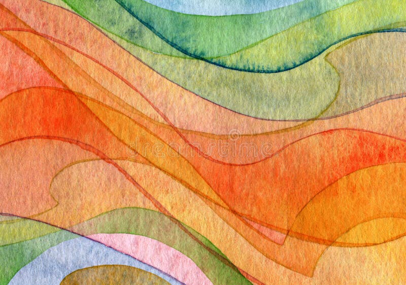 Abstract wave watercolor painted background stock illustration