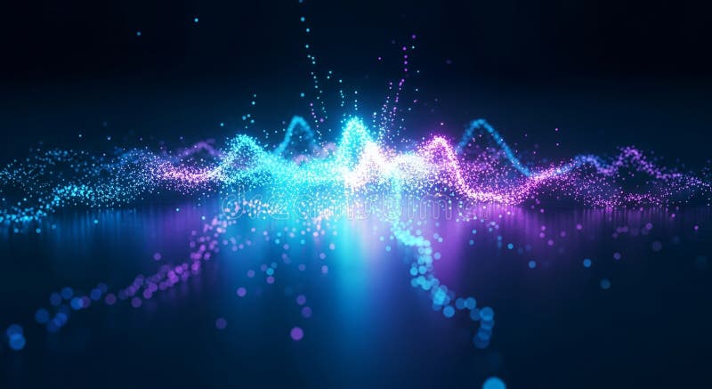 Abstract Waveform Visualization with Vibrant Blue and Pink Hues vector illustration