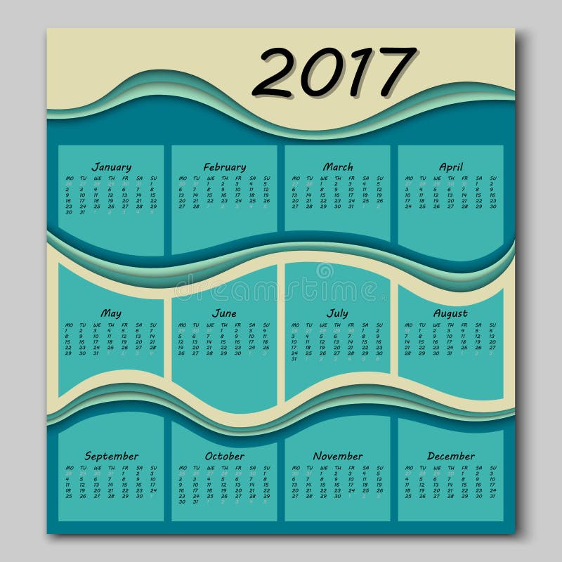 abstract waves calendar 2017 year royalty free illustration abstract waves calendar 2017 year royalty free illustration