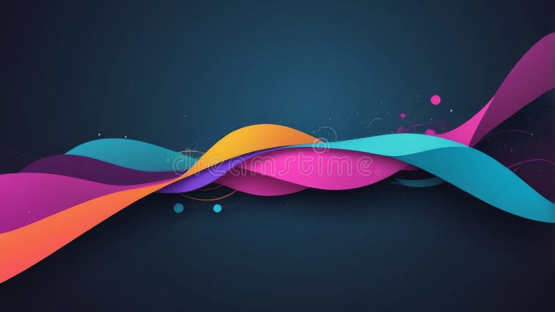 Abstract waves of color on a dark background. Generative AI