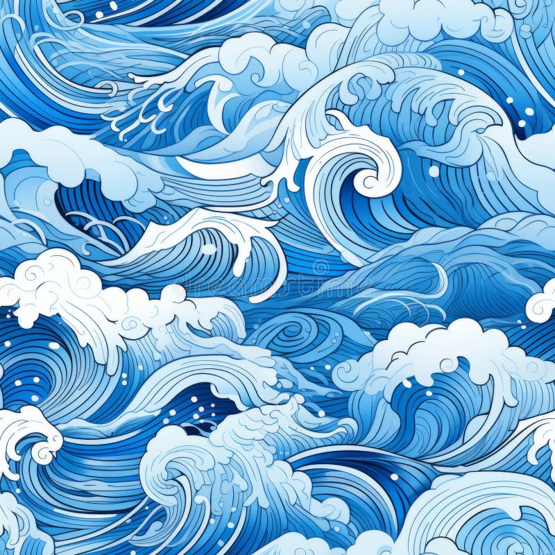 Abstract waves seamless pattern with beautiful flowing curves and elegant design on white background vector illustration