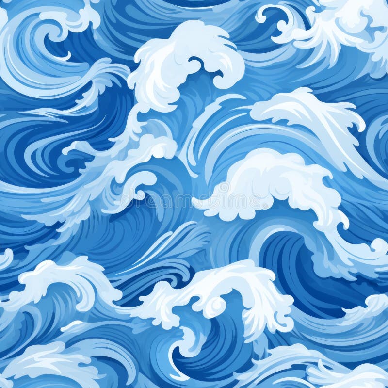 Abstract waves seamless pattern with beautiful flowing lines on a clean white background royalty free illustration