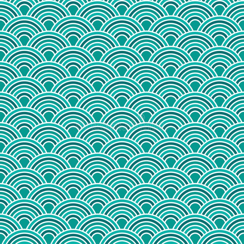 Abstract Waves Simple Seamless Blue Tone Pattern Stock Vector